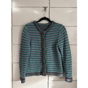 Vintage Liz Claiborne Chunky Wool Blend Cardigan Sweater size L